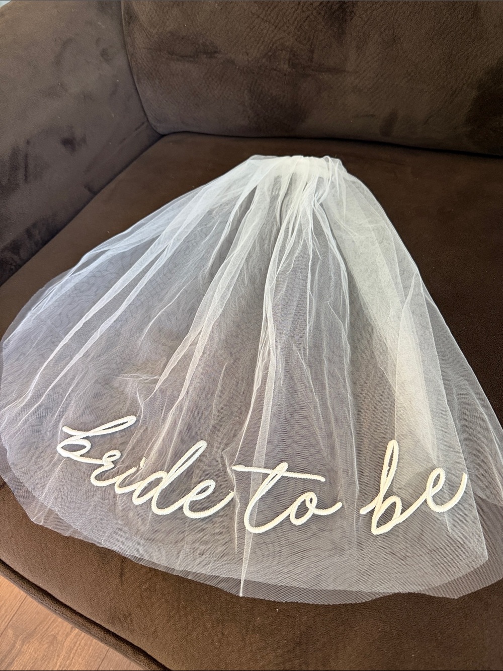 White 'Bride to Be' Wedding Veil